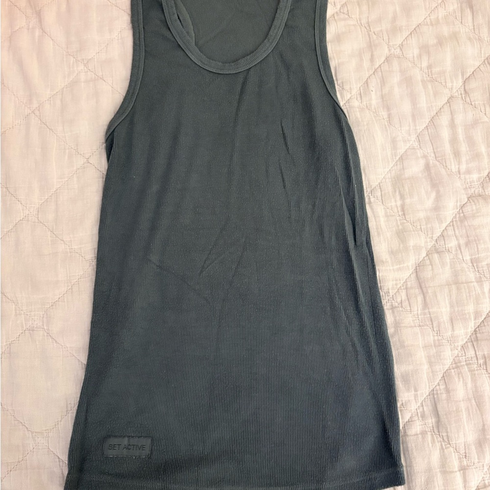 SET Active Dark Gray Muscle Tee